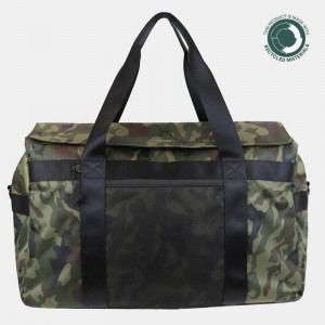 Green Black Women's Hedgren Wanderer Sustainable Weekender Duffle Bags | UDY3195PN
